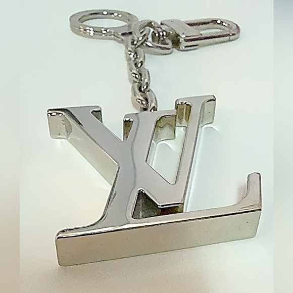 LOUIS VUITTON Porte Cles Initial LV Key Chain Key Ring Bag Charm - Picture 3 of 5